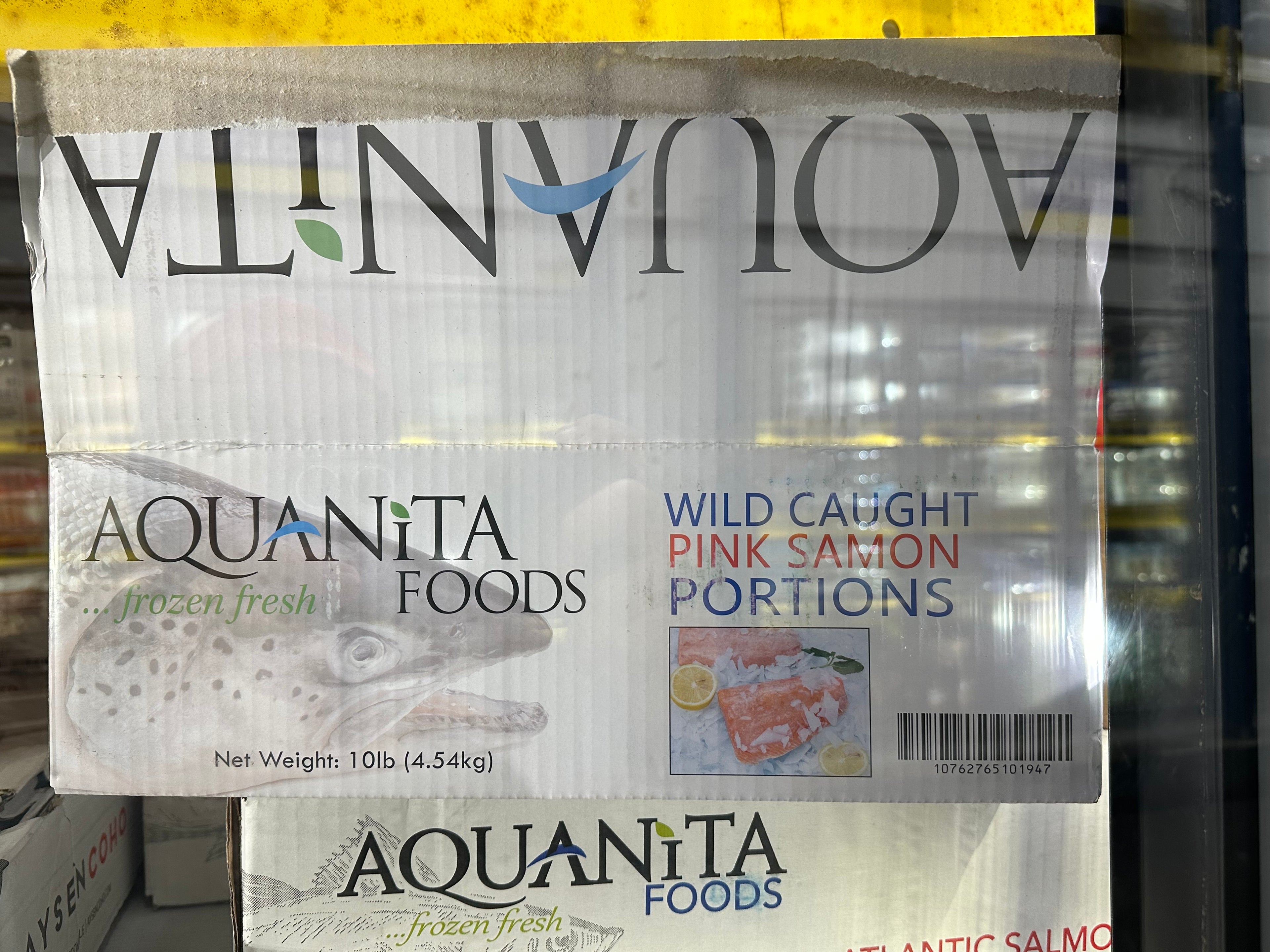 Wild caught pink salmon 
Aquanita brand
10 lb