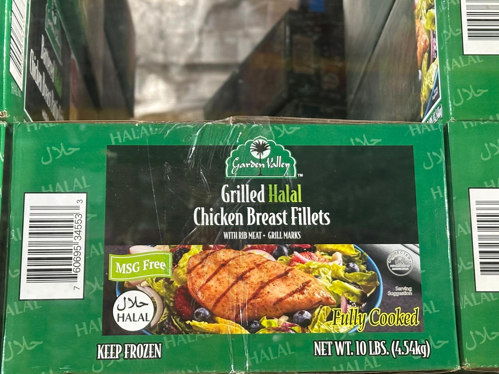 Grilled Halal
Chicken Breast Fillets
Garden valley brand
10 lbs