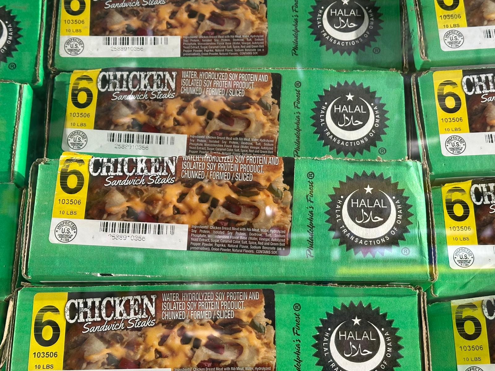 Halal chicken sandwich steaks
10 lbs
Philadelphia’s finest Brand